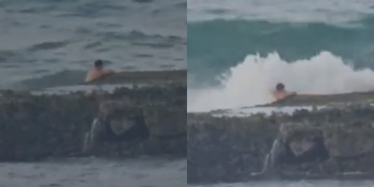 Imagem de Vídeo mostra momento em que homem desaparece na praia de Jauá