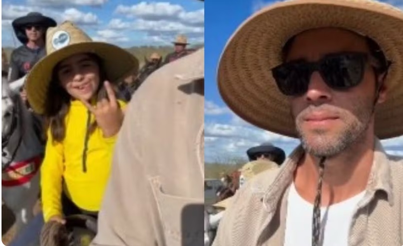 Imagem de Filha de Ivete Sangalo participa de festa tradicional de vaqueiros na Bahia ao lado do pai