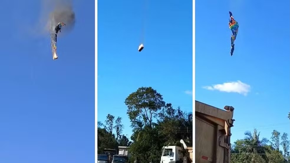 Imagem de Pessoas morrem e outras ficam feridas após balão pegar fogo em Santa Catarina