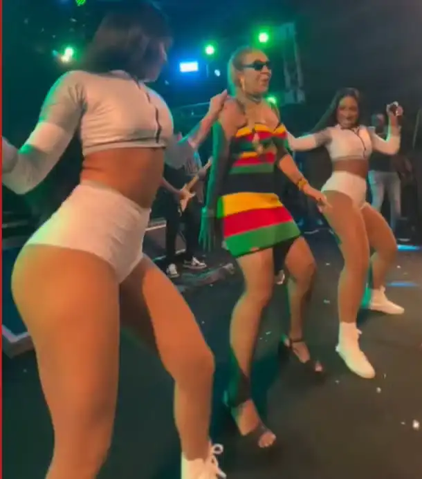 Imagem de Prefeita de cidade da Bahia ‘quebra tudo’ em palco de show da banda de pagode La Fúria